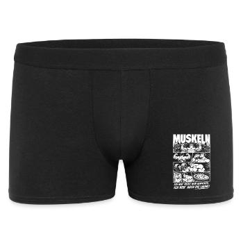 Muskel Training Comic Power Szene - Männer Boxer Shorts - Schwarz - Vorne