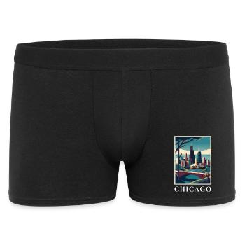 Affiche Chicago Illinois Skyline Deco Vista - Boxer Homme - noir - Devant