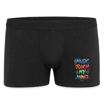 Music Touch My Mind Quote Text Painting Print - Boxer Homme - noir - Devant