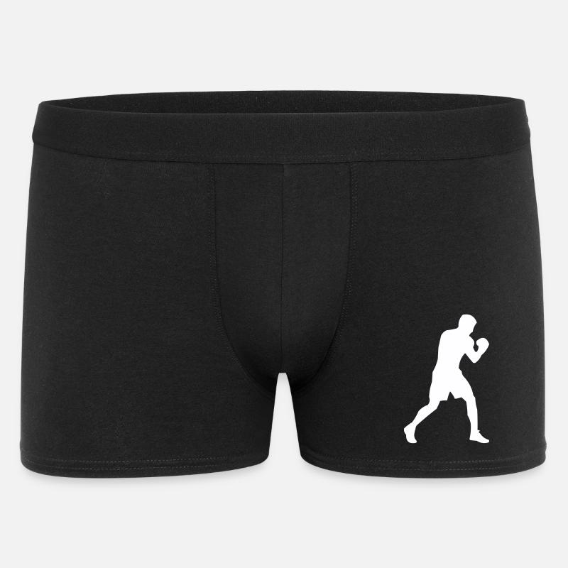 Boxer-Silhouette in Bewegung - Männer Boxer Shorts - Schwarz