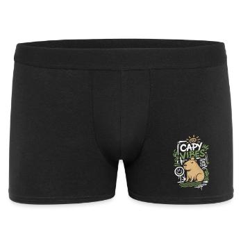 Capy Vibes Slow Life Club - Männer Boxer Shorts - Schwarz - Vorne