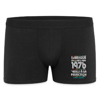Anniversaire 50 ans - Fabriqué en Septembre 1976 - Boxer Homme - noir - Devant