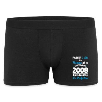 Anniversaire 18 ans - Né en Septembre 2008 - Boxer Homme - noir - Devant