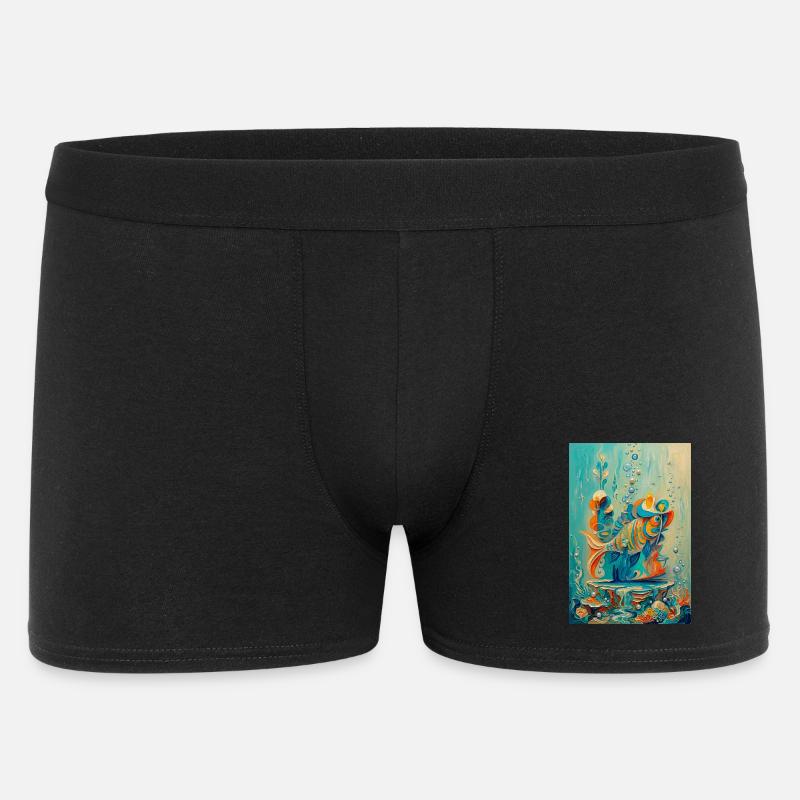 Koi-Unterwasser-farbenfrohe Kunstwerke - Männer Boxer Shorts - Schwarz