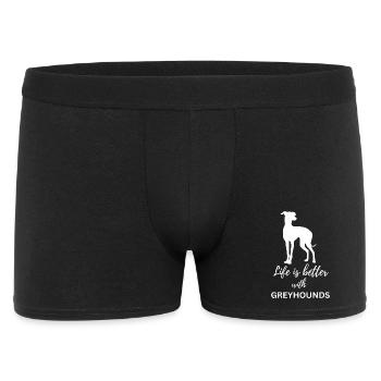 Life Is Better With Greyhounds Cute Sighthound Dog - Men's Boxer Shorts - black - Front
