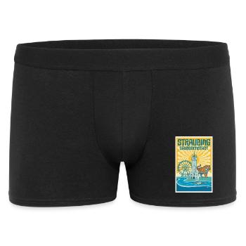 Straubing Gäubodenstadt Poster - Männer Boxer Shorts - Schwarz - Vorne
