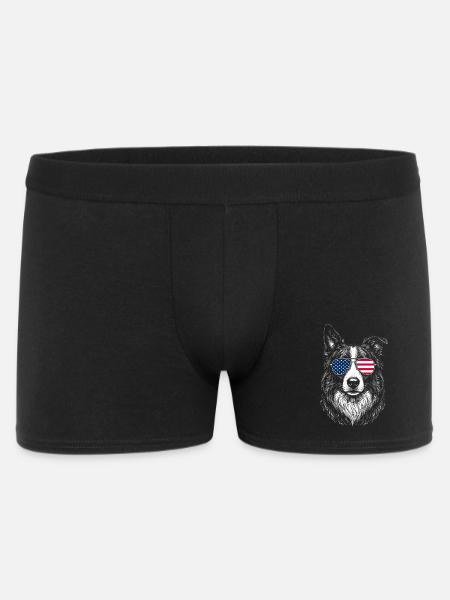 Border Collie USA Sunglasses Patriotic - Men's Boxer Shorts - black