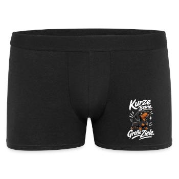 Kurze Beine Große Ziele Dackel Spruch - Männer Boxer Shorts - Schwarz - Vorne
