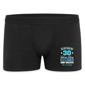 Vor 30 Jahren Schuf Gott Lustig - Männer Boxer Shorts - Schwarz - Vorne