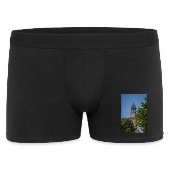 St. Michael's Church between two trees - Men's Boxer Shorts - black - Front