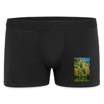 Autumn trees at the Eibsee in Bavaria - Men's Boxer Shorts - black - Front