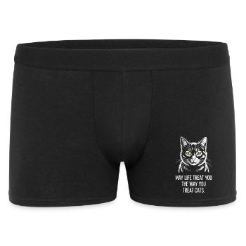 Katze May Life Treat You Cats Katzenmama Katzen - Männer Boxer Shorts - Schwarz - Vorne