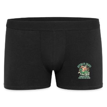 Steig ein Heute wird ein guter Tag - Männer Boxer Shorts - Schwarz - Vorne