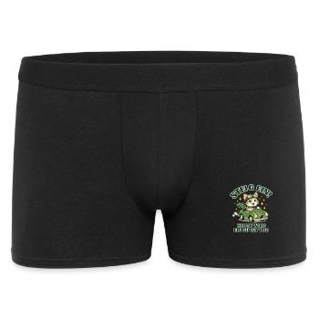 Katzenabenteuer im grünen Cabrio - Männer Boxer Shorts - Schwarz - Vorne
