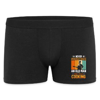 Ne sous-estimez jamais un vieil homme qui cuisine - Boxer Homme - noir - Devant