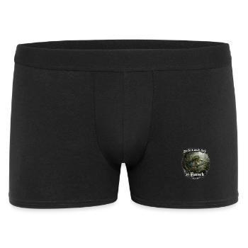 Da leck mich doch am Barsch – Flussbarsch | Angler - Männer Boxer Shorts - Schwarz - Vorne