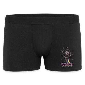 Neon Flower Love - Männer Boxer Shorts - Schwarz - Vorne