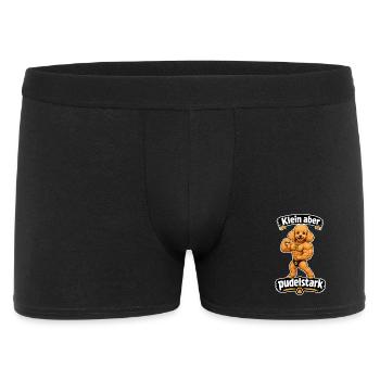 Klein aber Pudelstark - Männer Boxer Shorts - Schwarz - Vorne