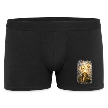 Fear_faides_faith - Männer Boxer Shorts - Schwarz - Vorne