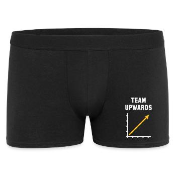 Team Aufwärts (Erfolg / Fortschritt / NEG Gold 2C) - Männer Boxer Shorts - Schwarz - Vorne