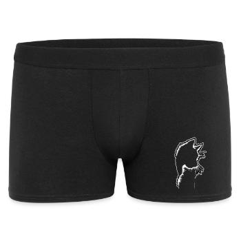 Katzensilhouette | Minimalistisches Design - Männer Boxer Shorts - Schwarz - Vorne