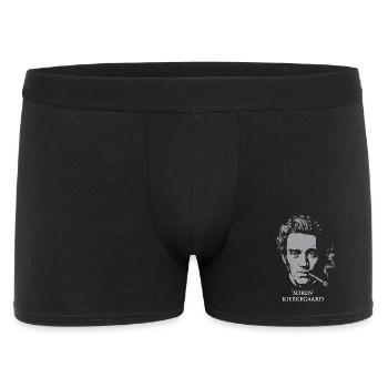 Soren Kierkegaard Porträt mit Zigarre - Männer Boxer Shorts - Schwarz - Vorne