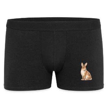 Watercolor Rabbit Motif - Men's Boxer Shorts - black - Front