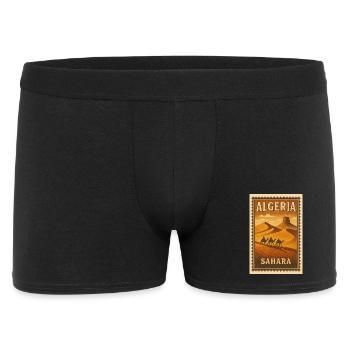Saharan caravan on vintage stamp - Men's Boxer Shorts - black - Front
