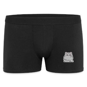 Not My Problem Katzesticker - Männer Boxer Shorts - Schwarz - Vorne