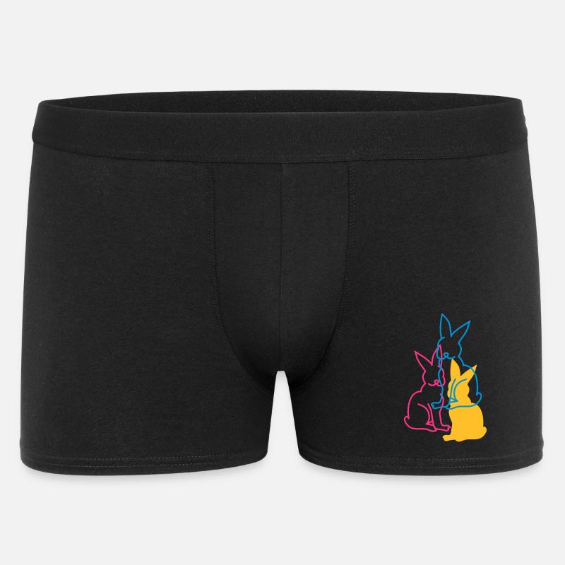 drei Hasen - Männer Boxer Shorts - Schwarz