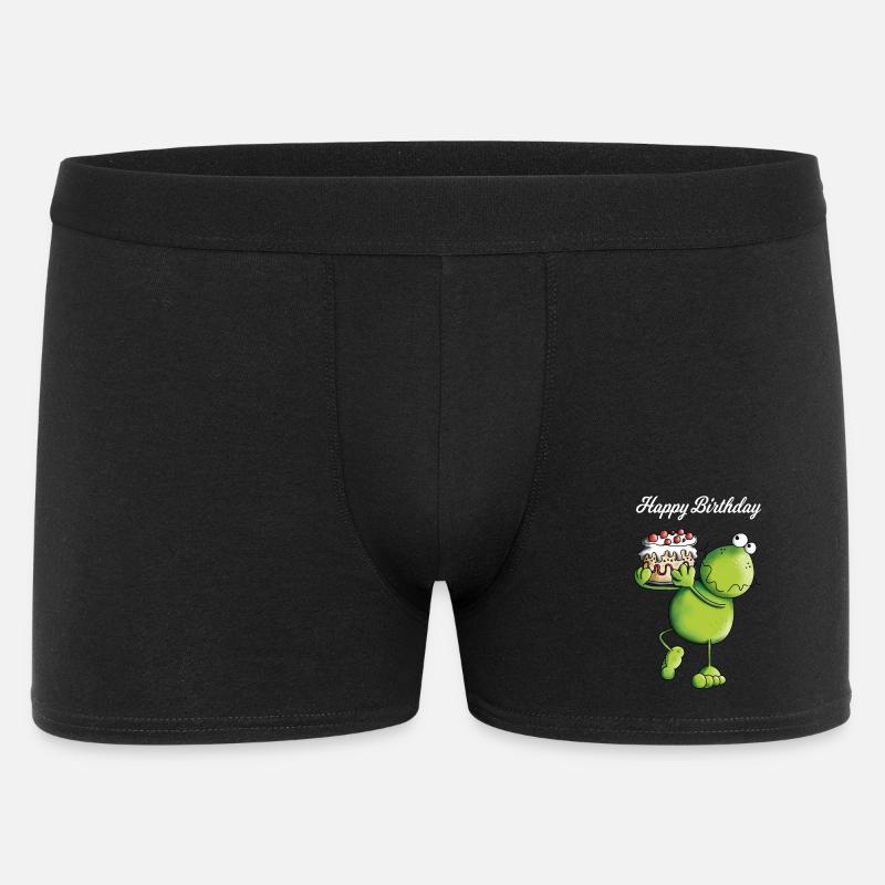 Frosch trägt Kuchen - Männer Boxer Shorts - Schwarz