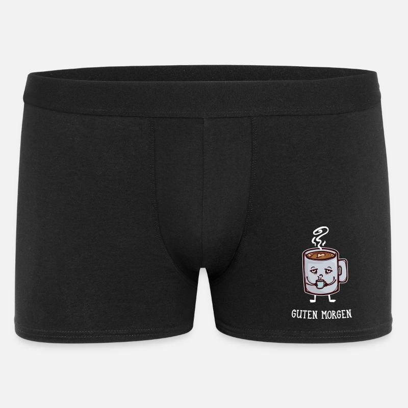 Frühstück Kaffee Koffein Statement Kaffeetrinker - Männer Boxer Shorts - Schwarz