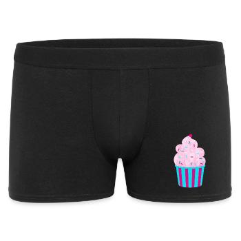 Icecream Cup Deko Eis Streifen Sommer Fun Fan - Männer Boxer Shorts - Schwarz - Vorne