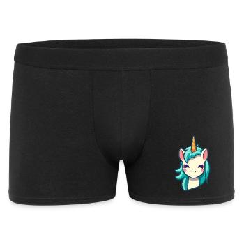 Niedliches Einhorn in Blau | Einhorn - Männer Boxer Shorts - Schwarz - Vorne