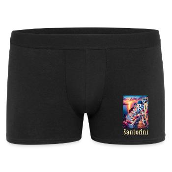 Santorin, Grèce, Voyage sur l'île grecque - Boxer Homme - noir - Devant