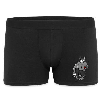 Petanque Spieler Linkshänder - Männer Boxer Shorts - Schwarz - Vorne