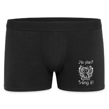 No plan? Wing it! Winged Cat (white) - Men's Boxer Shorts - black - Front