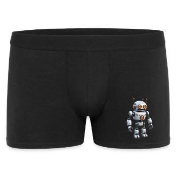 Cartoon Roboter - Männer Boxer Shorts - Schwarz - Vorne