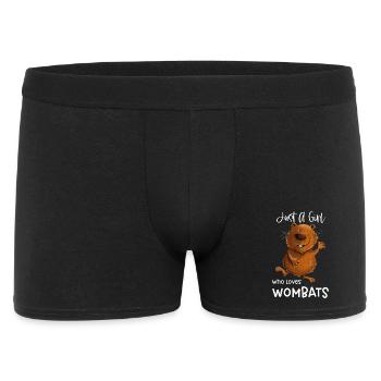 Just A Girl Who Loves Wombats Wombat - Männer Boxer Shorts - Schwarz - Vorne