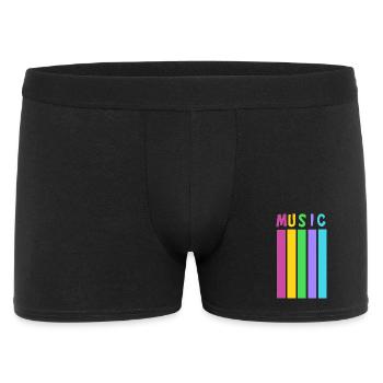 Lebendige Musiknoten auf farbigem Hintergrund - Männer Boxer Shorts - Schwarz - Vorne
