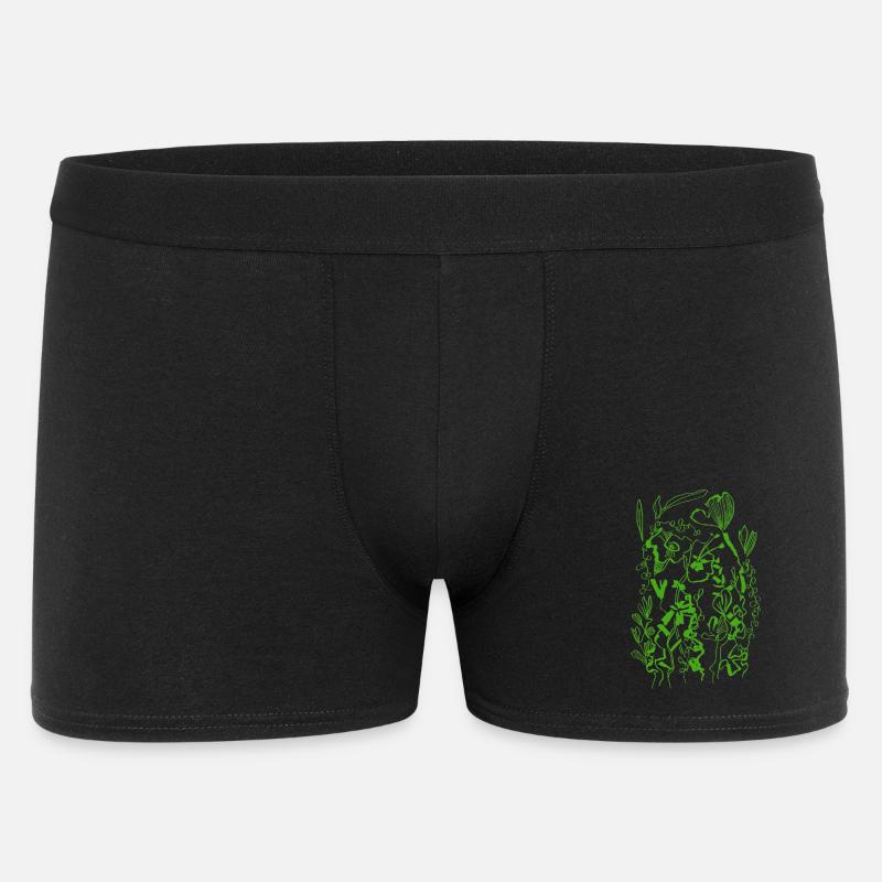 GRÜNE BLUMEN - Männer Boxer Shorts - Schwarz