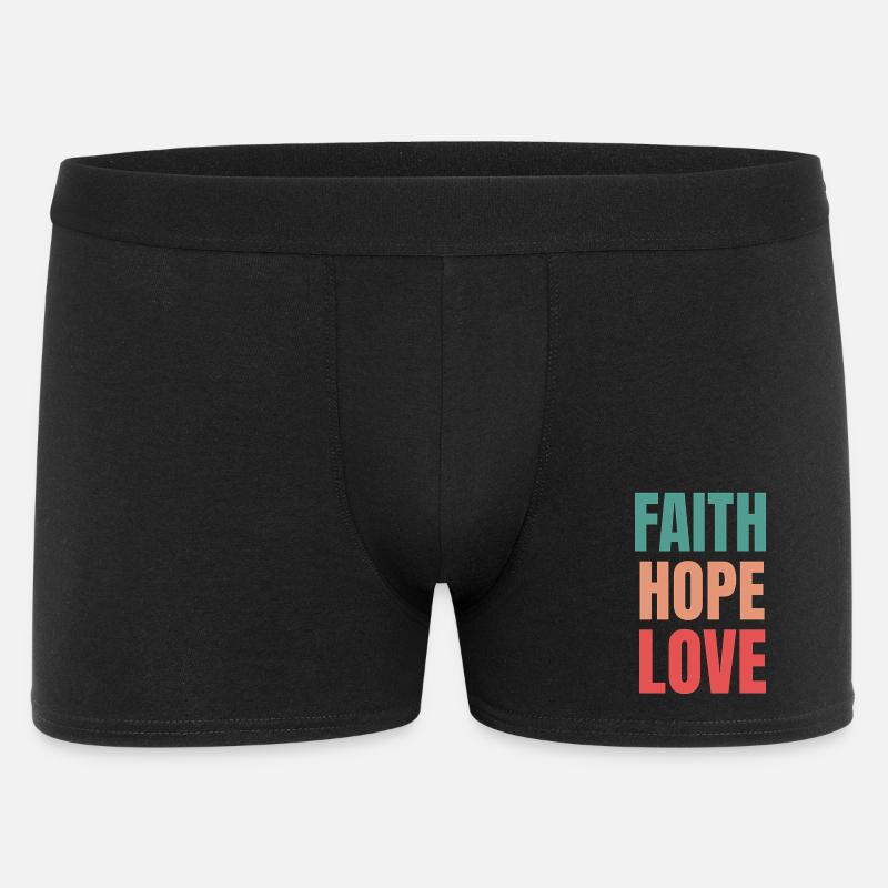 Glaube Hoffnung Liebe - Männer Boxer Shorts - Schwarz