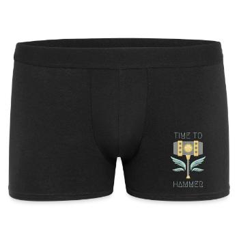Time to Hammer - Männer Boxer Shorts - Schwarz - Vorne
