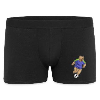 Bär Fußballspieler Fußball - Männer Boxer Shorts - Schwarz - Vorne