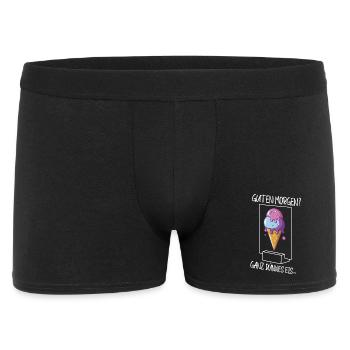 Guten Morgen ganz dünnes Eis Wortwitz Humor - Männer Boxer Shorts - Schwarz - Vorne