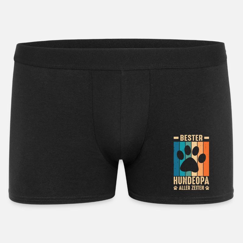 Hundeopa Geschenke Hundeliebhaber Hunde - Männer Boxer Shorts - Schwarz