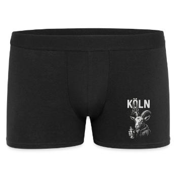 Kölner Streetstyle Ziege - Männer Boxer Shorts - Schwarz - Vorne