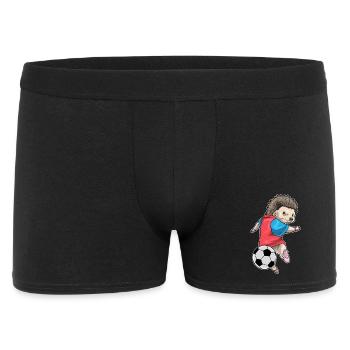 Igel Fußballspieler Fußball - Männer Boxer Shorts - Schwarz - Vorne