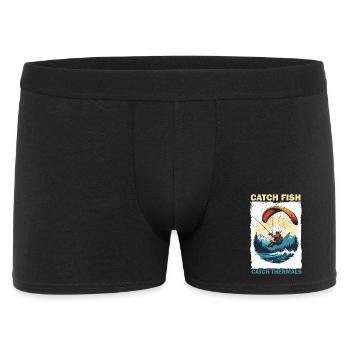 Adventurous fishing and winter sports design - Men's Boxer Shorts - black - Front