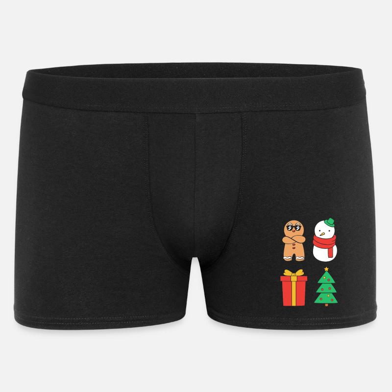 Lebkuchen Weihnachten Lebkuchenmann Gingerbread - Männer Boxer Shorts - Schwarz